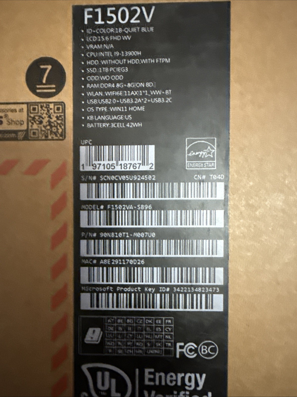 ASUS Vivobook 16 Laptop Intel i9-13900H, 16GB, 1TB, Win 11 Home/Quiet Blue NEW
