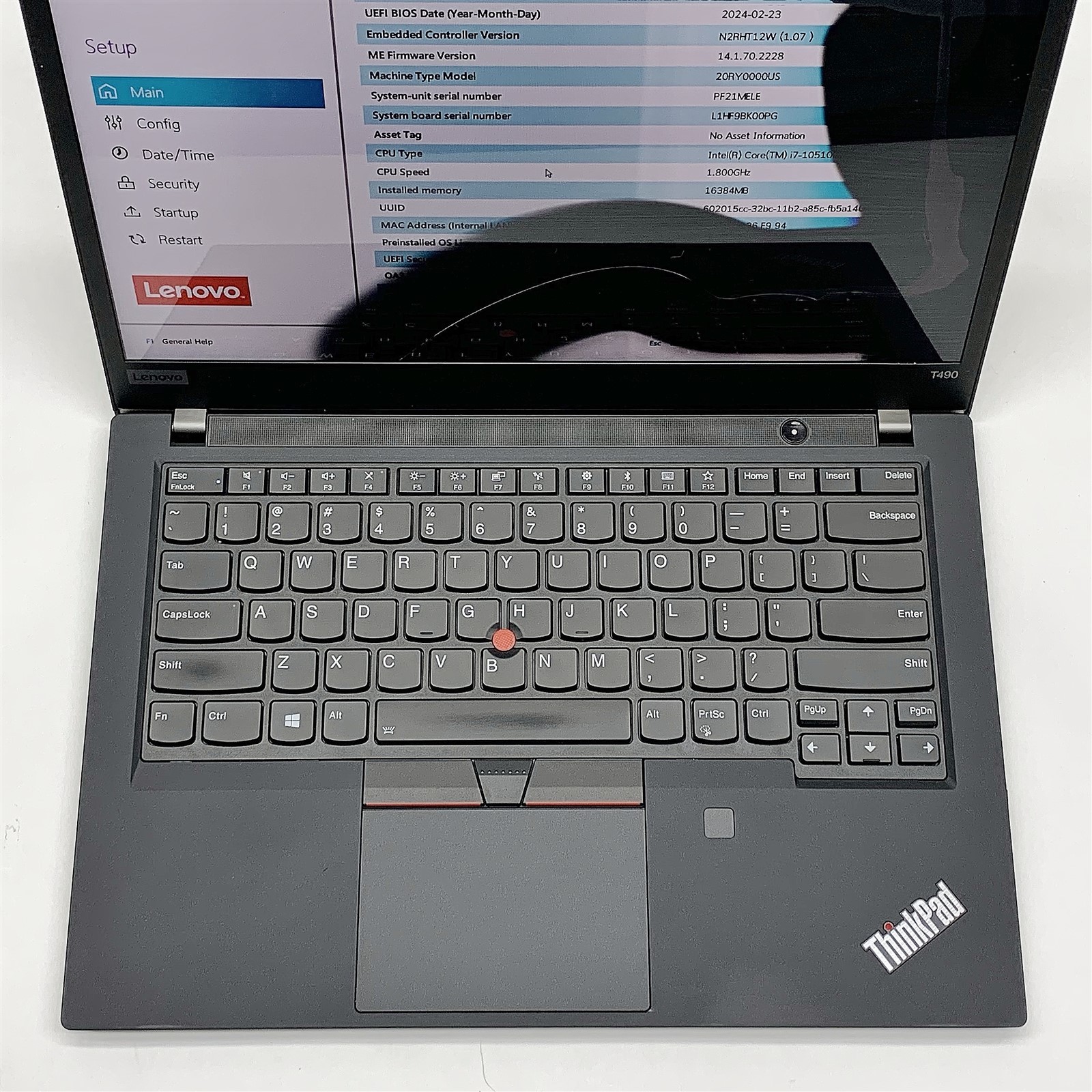 Lenovo ThinkPad T490 Laptop Intel i7 10510U 1.80GHZ 14″ QHD 16GB NO HDD Parts