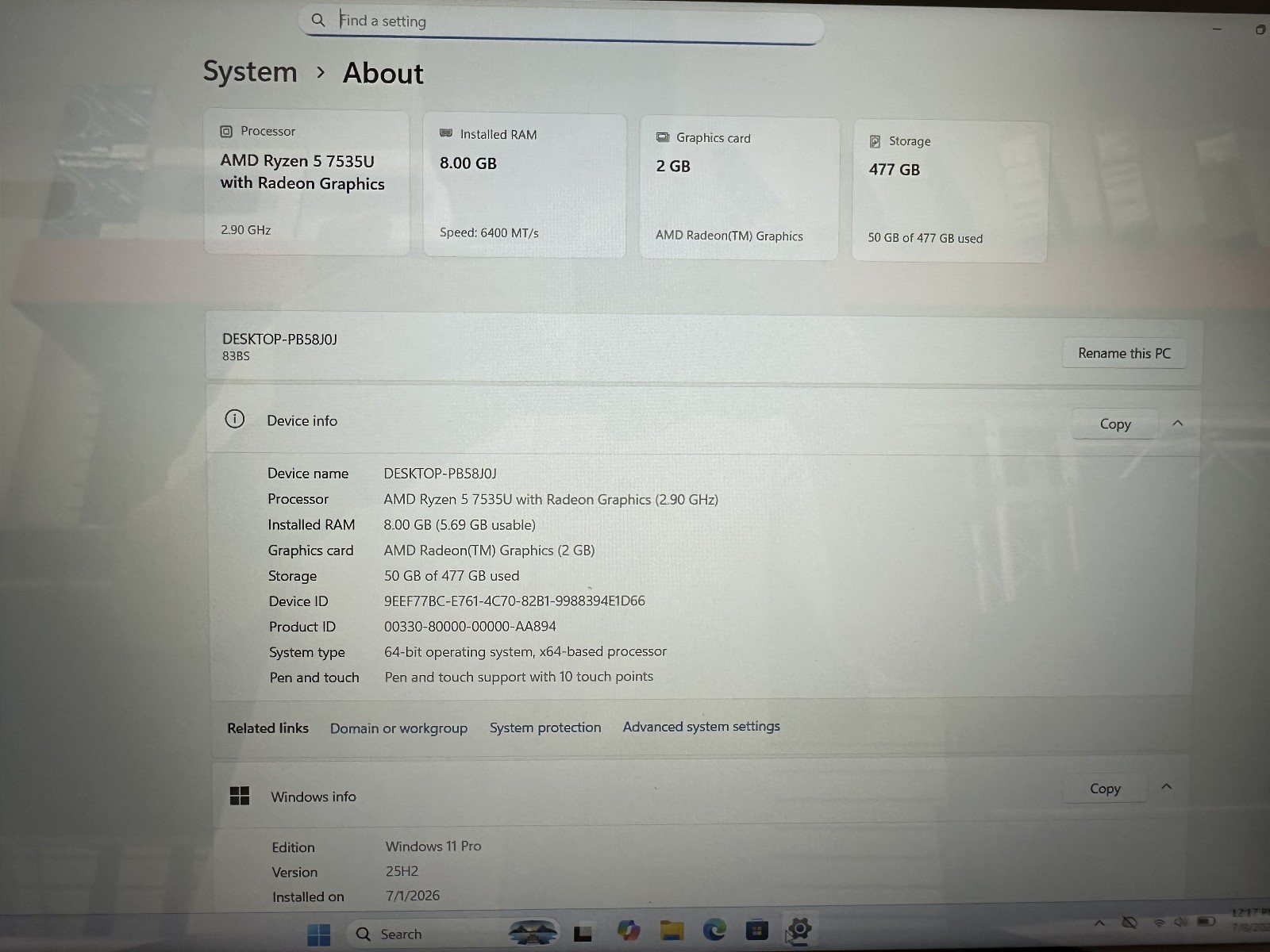 Lenovo 83BS Yoga 7 2-in-1 16″ Touchscreen AMD Ryzen 5 7535U 2.9GHz 8GB 512GB SSD
