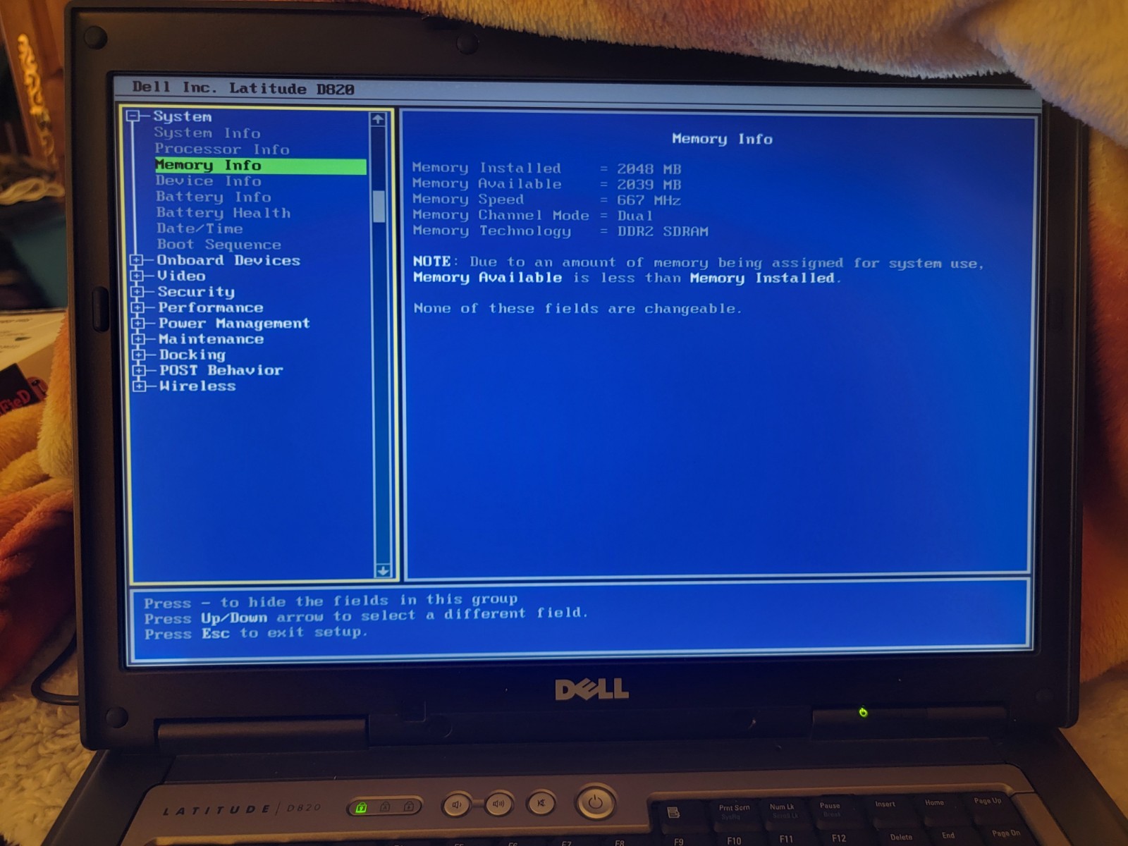 Dell D820 Lattitude Laptop – Intel Centrino Duo- Passed Tests on XP- for PARTS