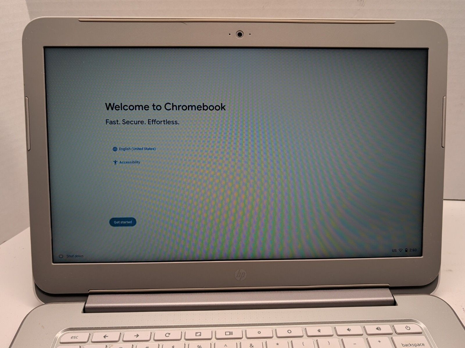 HP Chromebook 14-ak013dx White 14″ Intel Celeron Chrome OS Tested Working