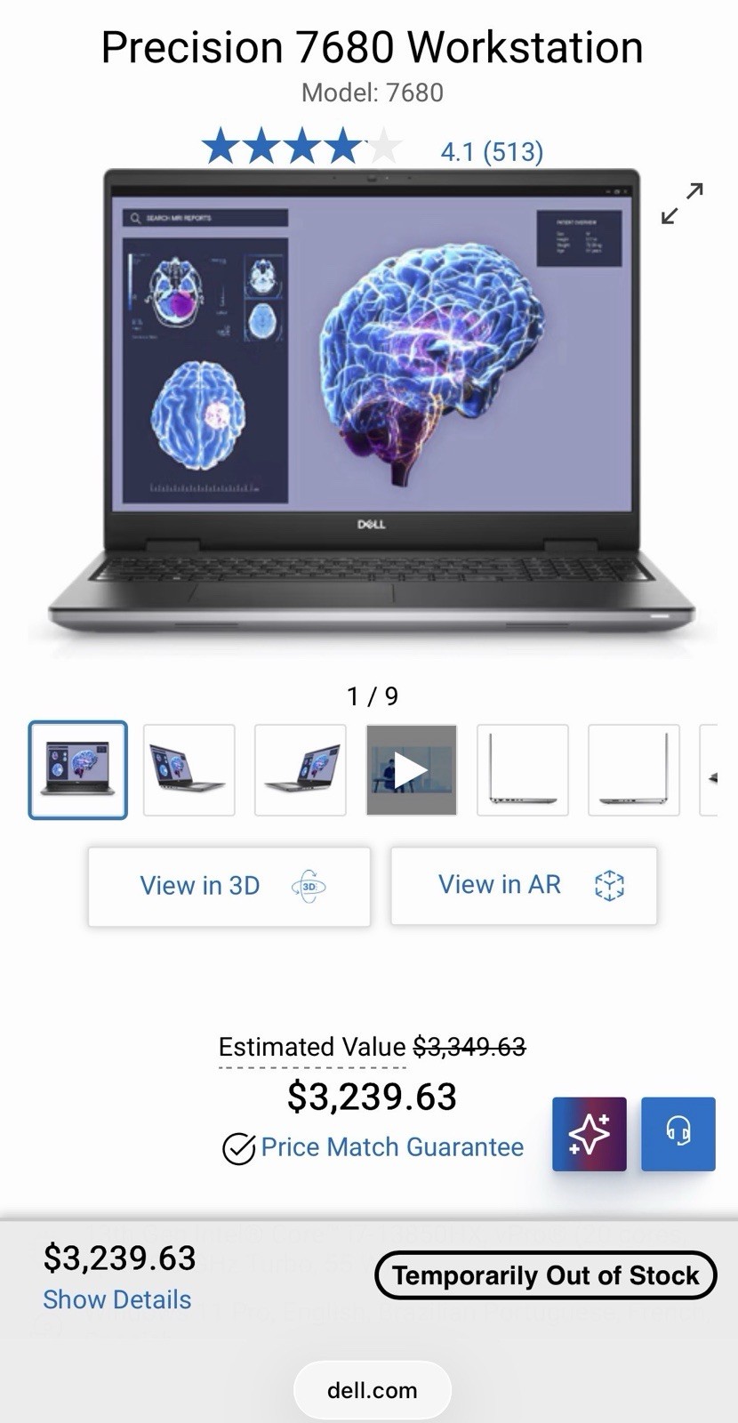 Dell Precision 7680 Laptop 16″ Intel Core I7-13850HX 5.3GHz NVIDIA RTX 3500 (S13