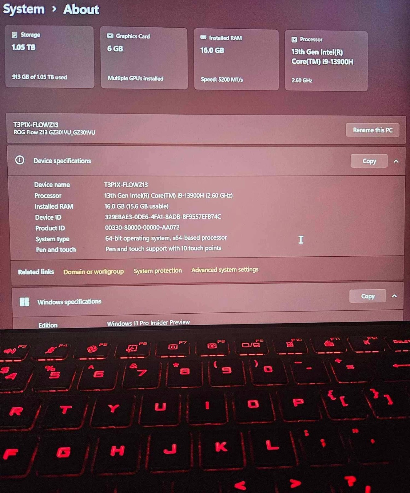 Asus ROG Flow Z13 setup