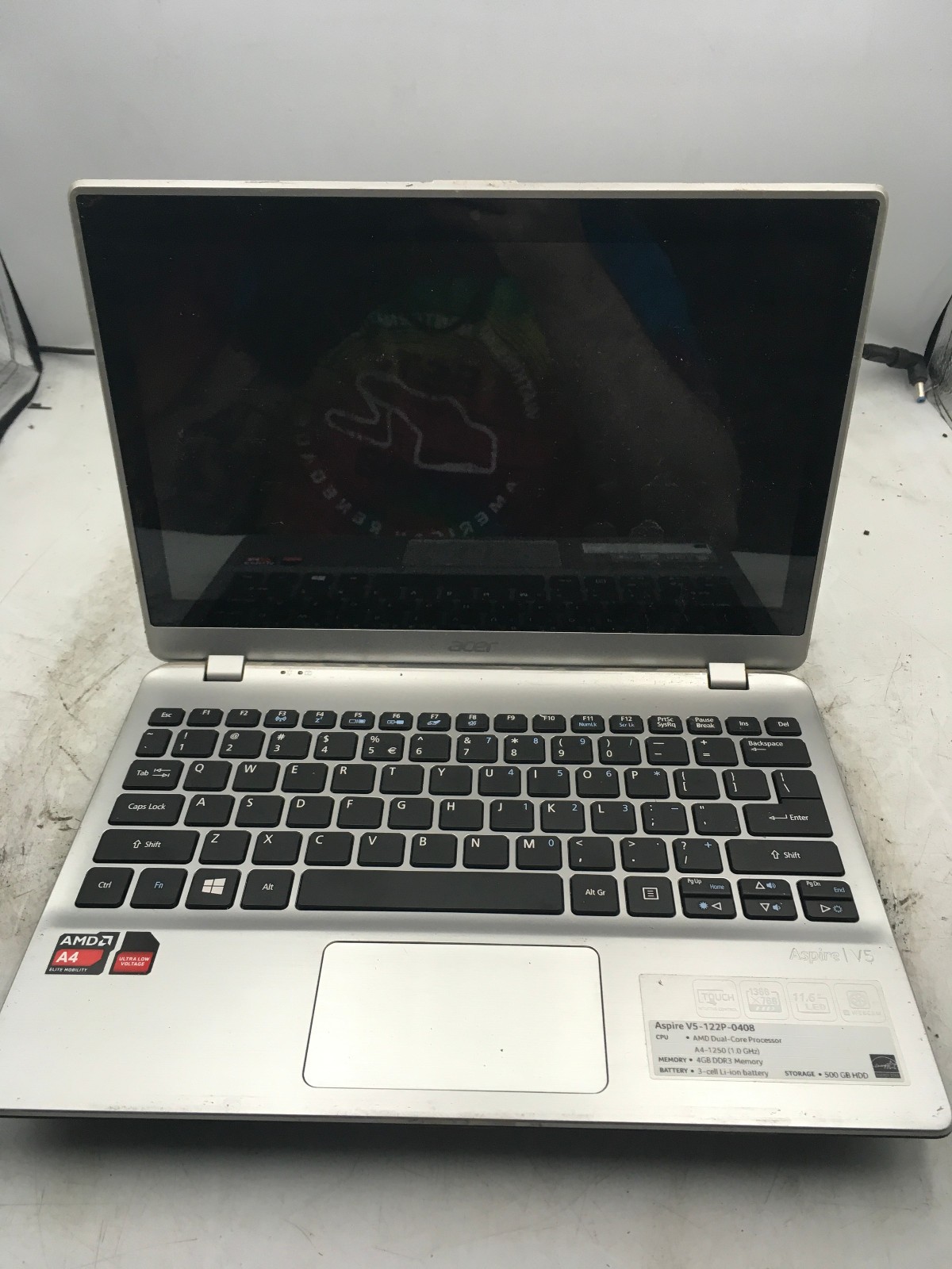ACER ASPIRE V5 122P 0408 – FOR PARTS/NO POWER – AMD A4 1250 – 4GB RAM – READ -BB