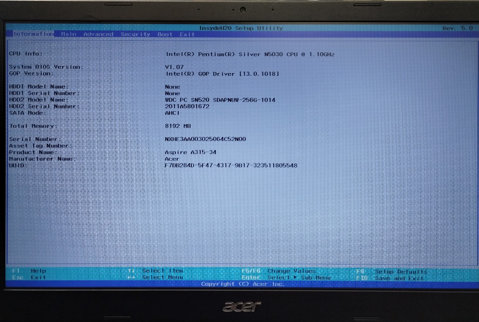 Acer Aspire 3 A315-34 15.6″ Laptop Pentium Silver 8GB RAM 256GB SSD W10H H4073