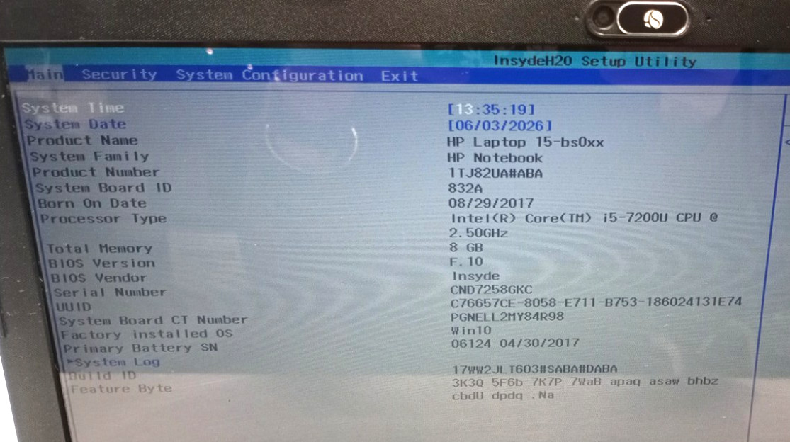 HP Laptop 15-bs0xx 15.6″ i5-7200u@2.50GHz 8GB RAM Wi-Fi/BT No HDD No OS MC411*!
