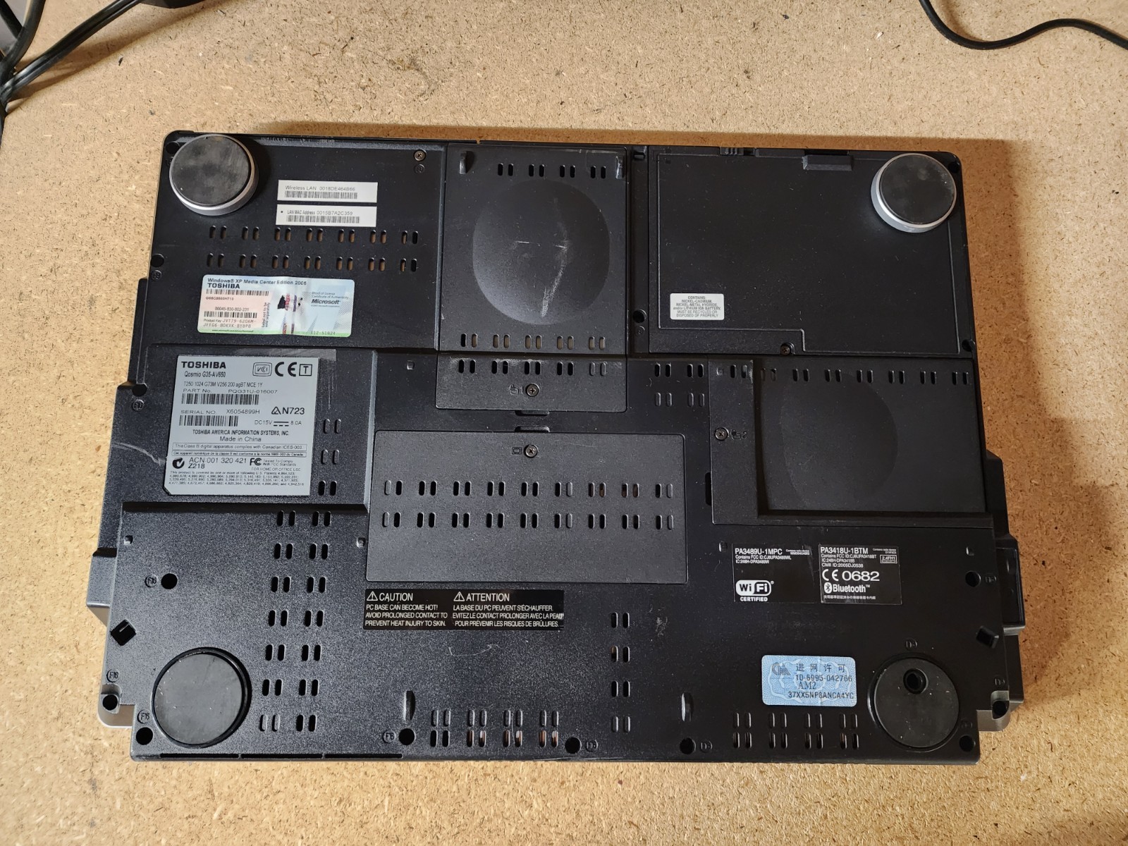 Toshiba Qosmio G35-AV650 Core Duo T2500 2GB RAM No HDD/OS NVIDIA GPU HD DVD