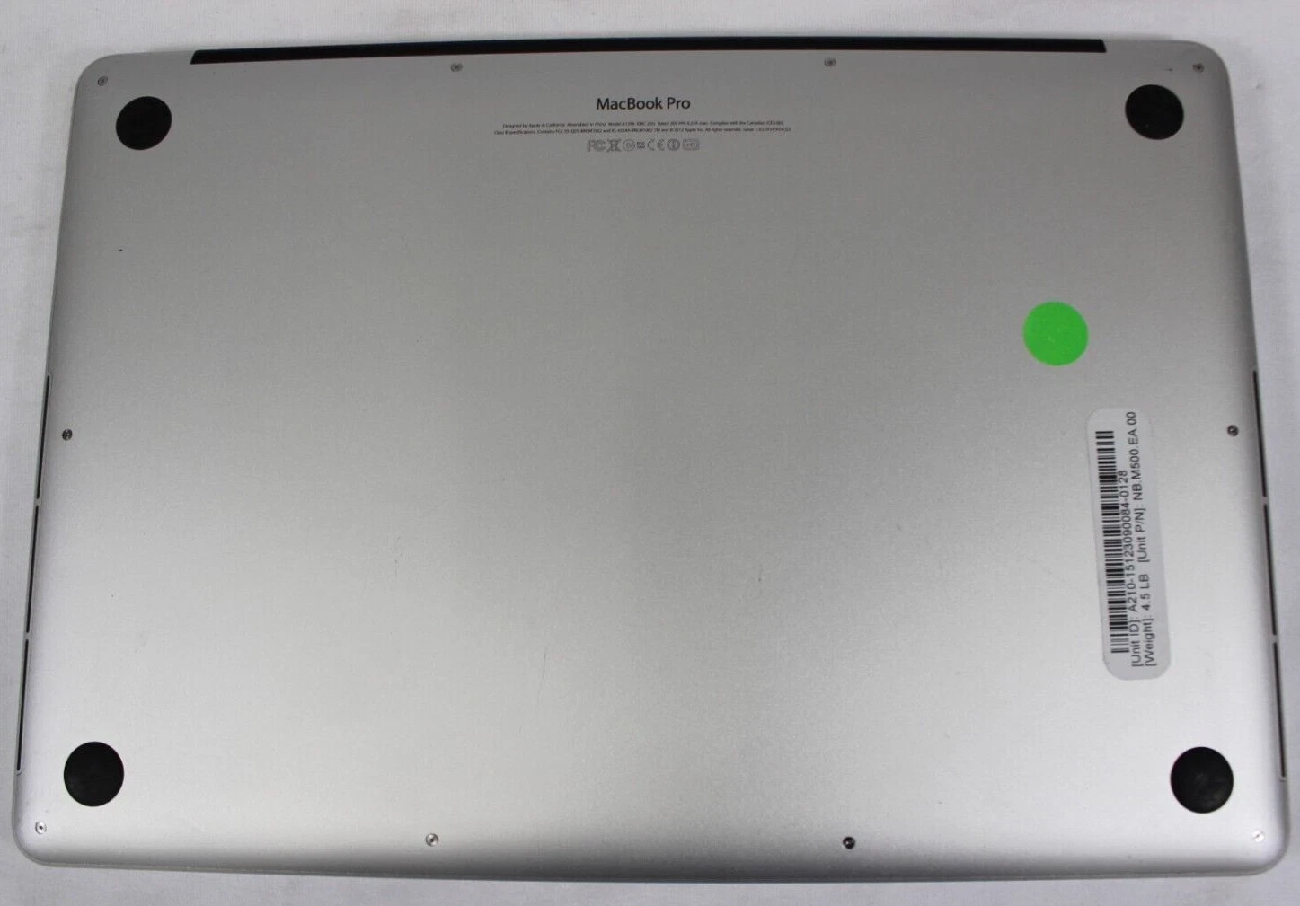 MacBook Pro A1398 15″ 2012 laptop i7 2.6GHz 8GB RAM 500GB SSD NVIDIA GT 650M