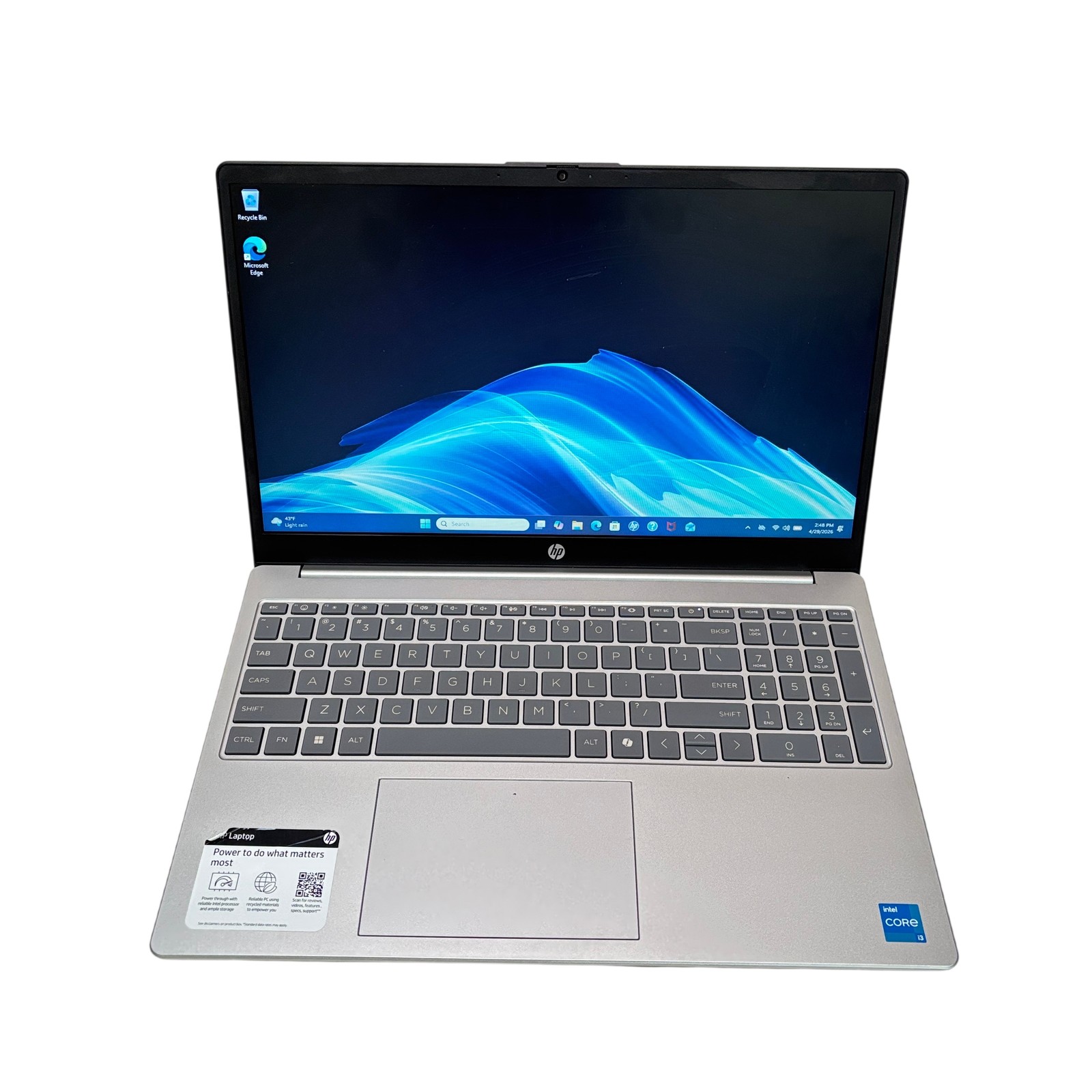 HP 15-fd0113x Windows 11 Core i3-N305 1.8GHz 8GB RAM 128GB SSD Laptop 15.6″