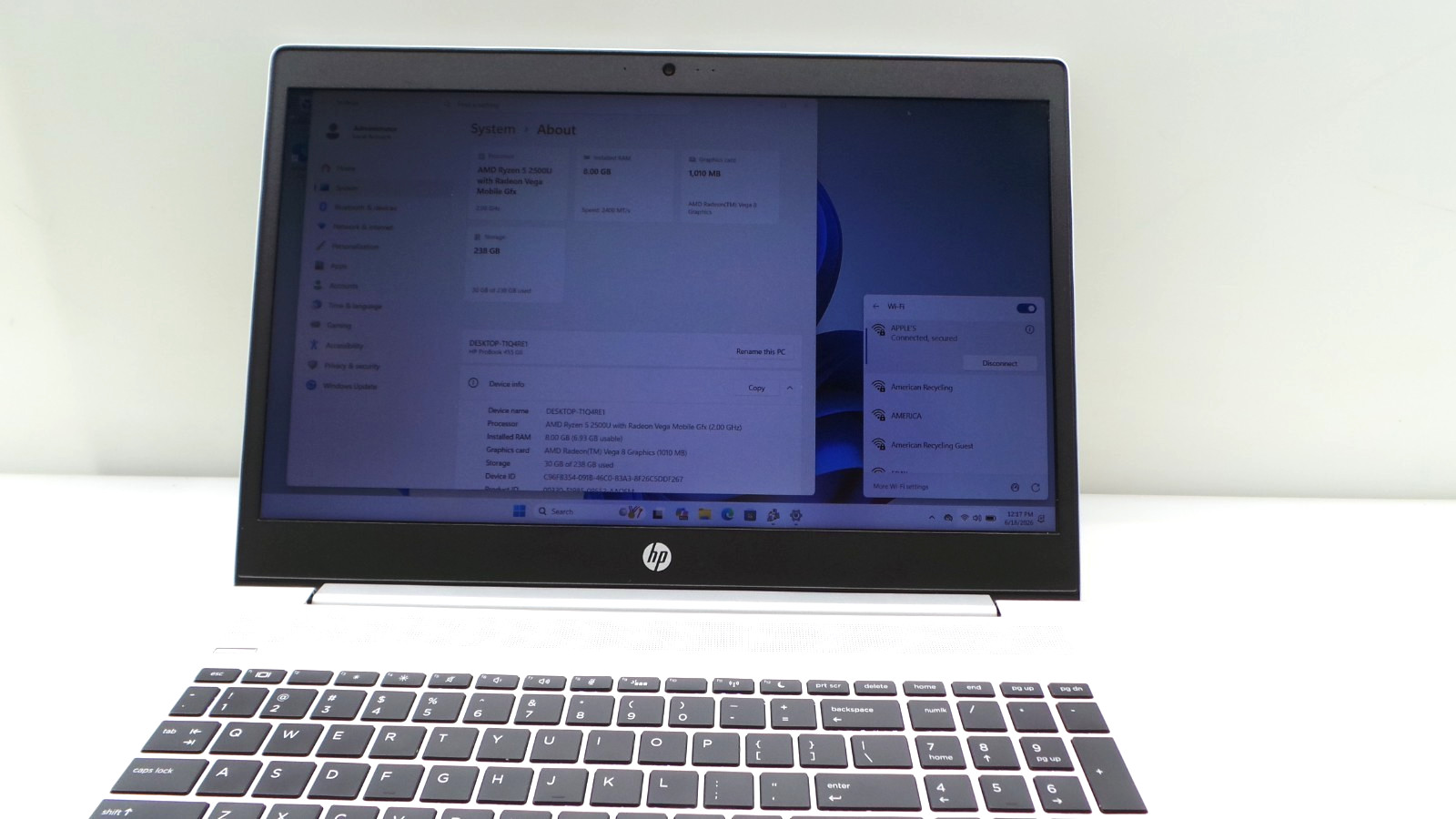 HP ProBook 455 G6 | 15.6″ | AMD Ryzen 5 2500U | 8GB RAM 256GB NVMe | WIN 11 PRO