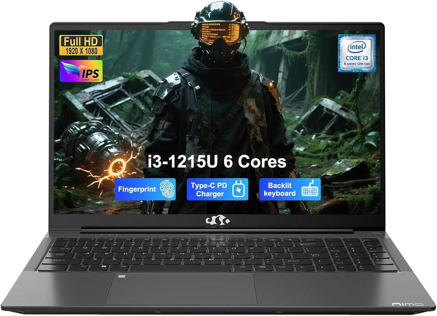 NIMO 15.6″ IPS FHD Student Laptop Intel i3-1215U Up to 4.4 GHz 8GB RAM 128GB SSD