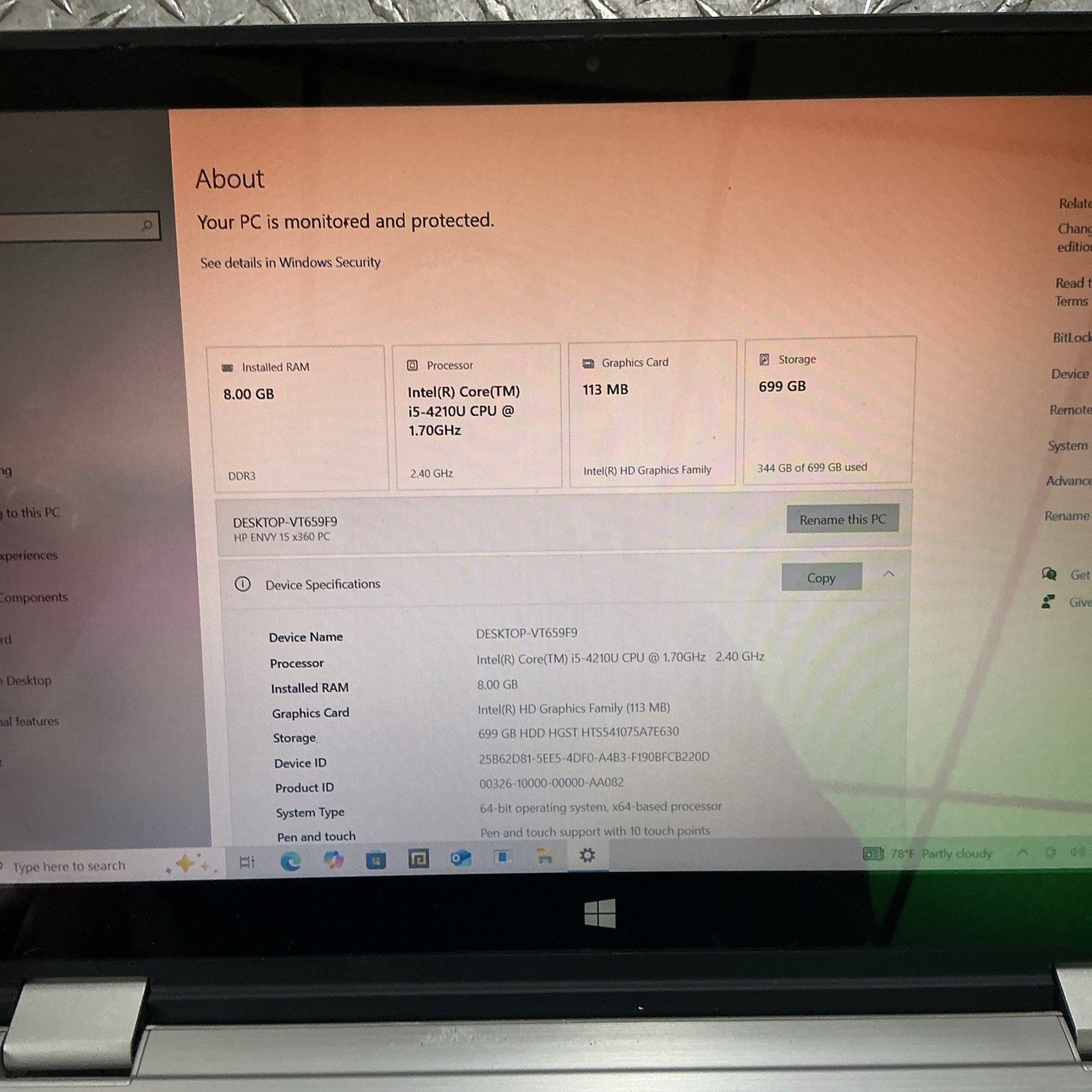 HP ENVY 15 X360 15-u010dx Touchscreen i5-4210U 8GB 1TB | TOUCHPAD NOT WORK