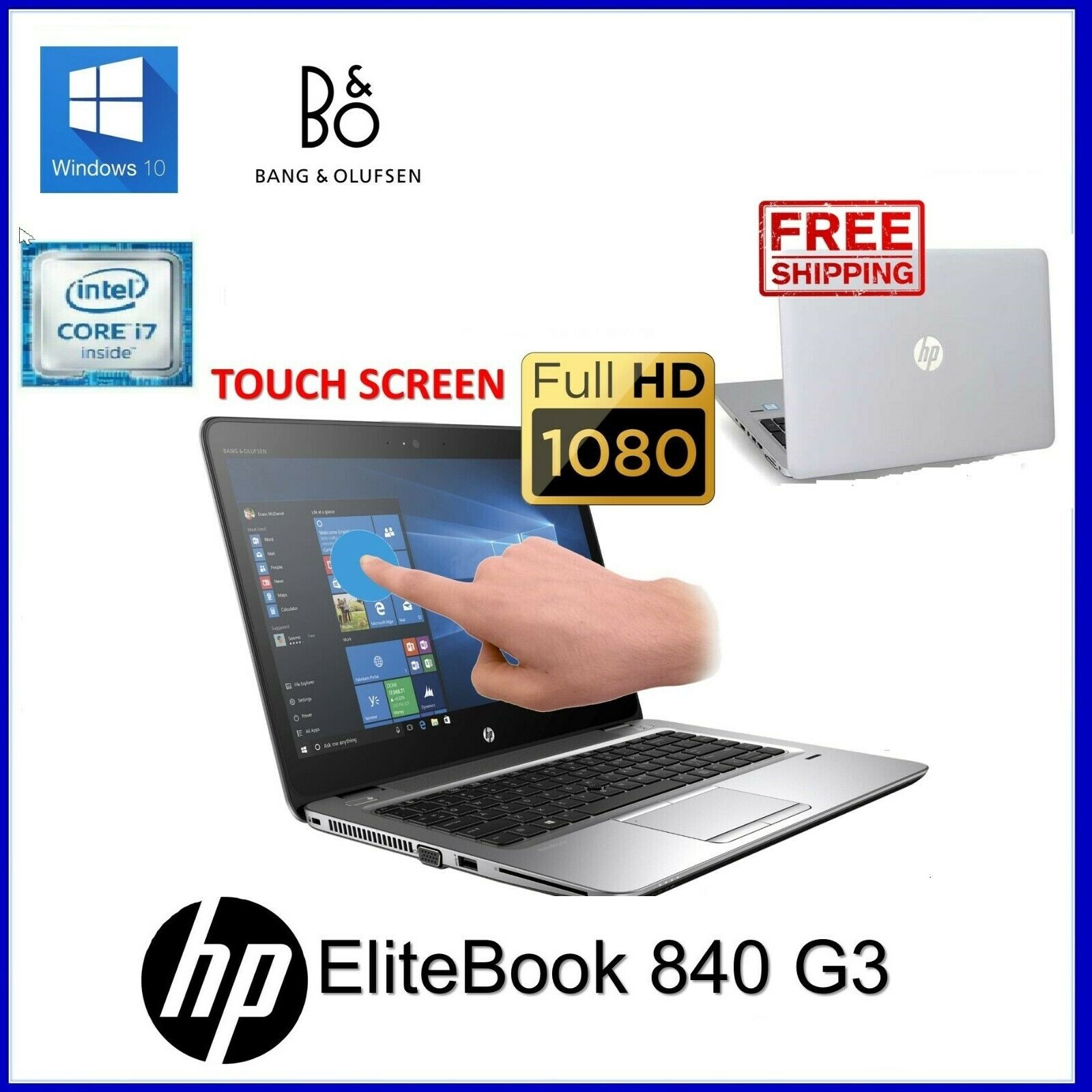 HP ELITEBOOK 840 G3 14″ TOUCHSCREEN i7-6600U 2.6GHZ 8GB RAM 256GB SSD Win10/11