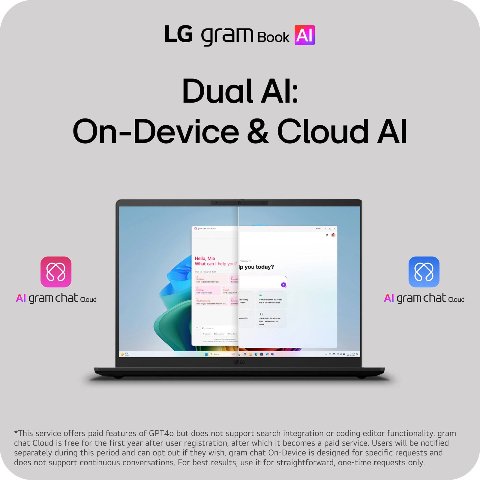 LG – gram Book 16″ Copilot+ PC Touchscreen Laptop with AMD Ryzen AI 7 445 -16…