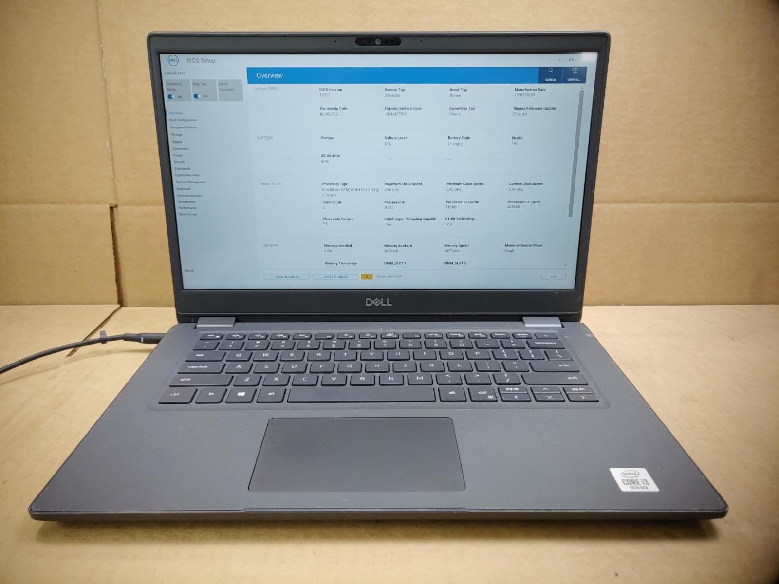 Dell Latitude 3410 14″ Touch i3-10110U✔ ***NO RAM/NO SSD/NO AC* **READ**
