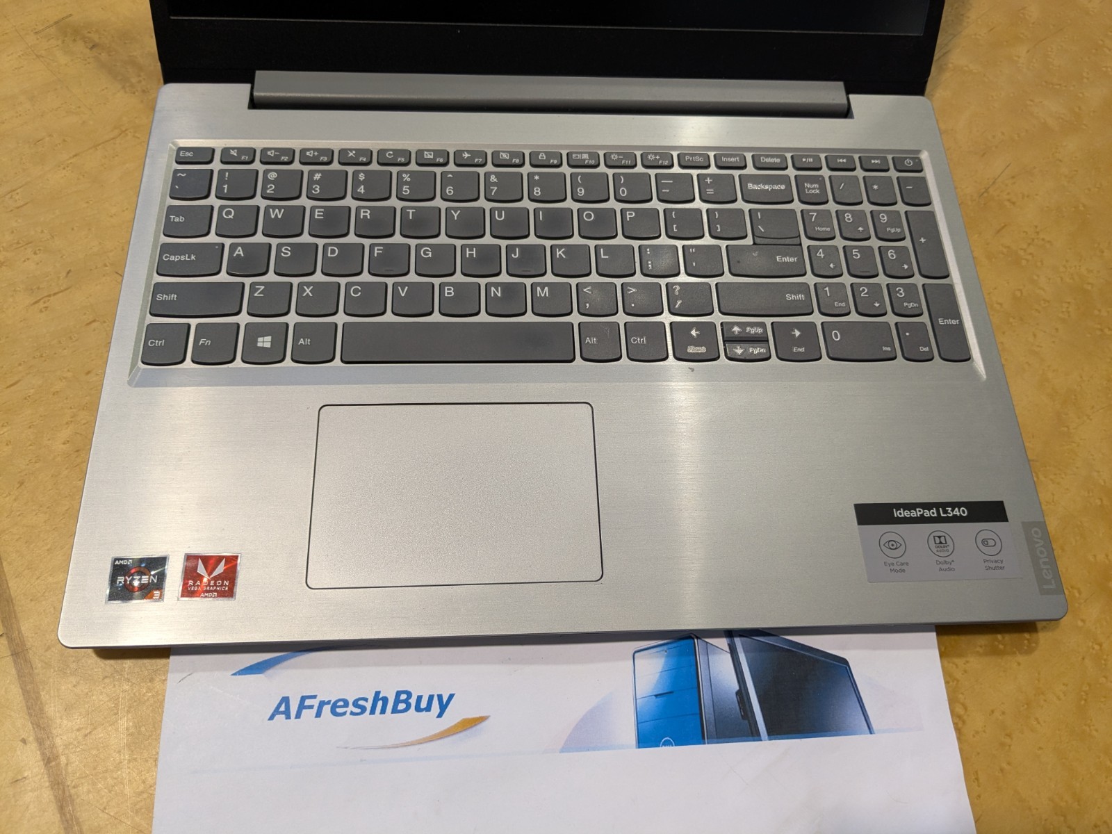Lenovo IdeaPad L340-15API 15.6″ AMD Ryzen 3 3200U 2.6Ghz 8GB Ram 256GB SSD No OS