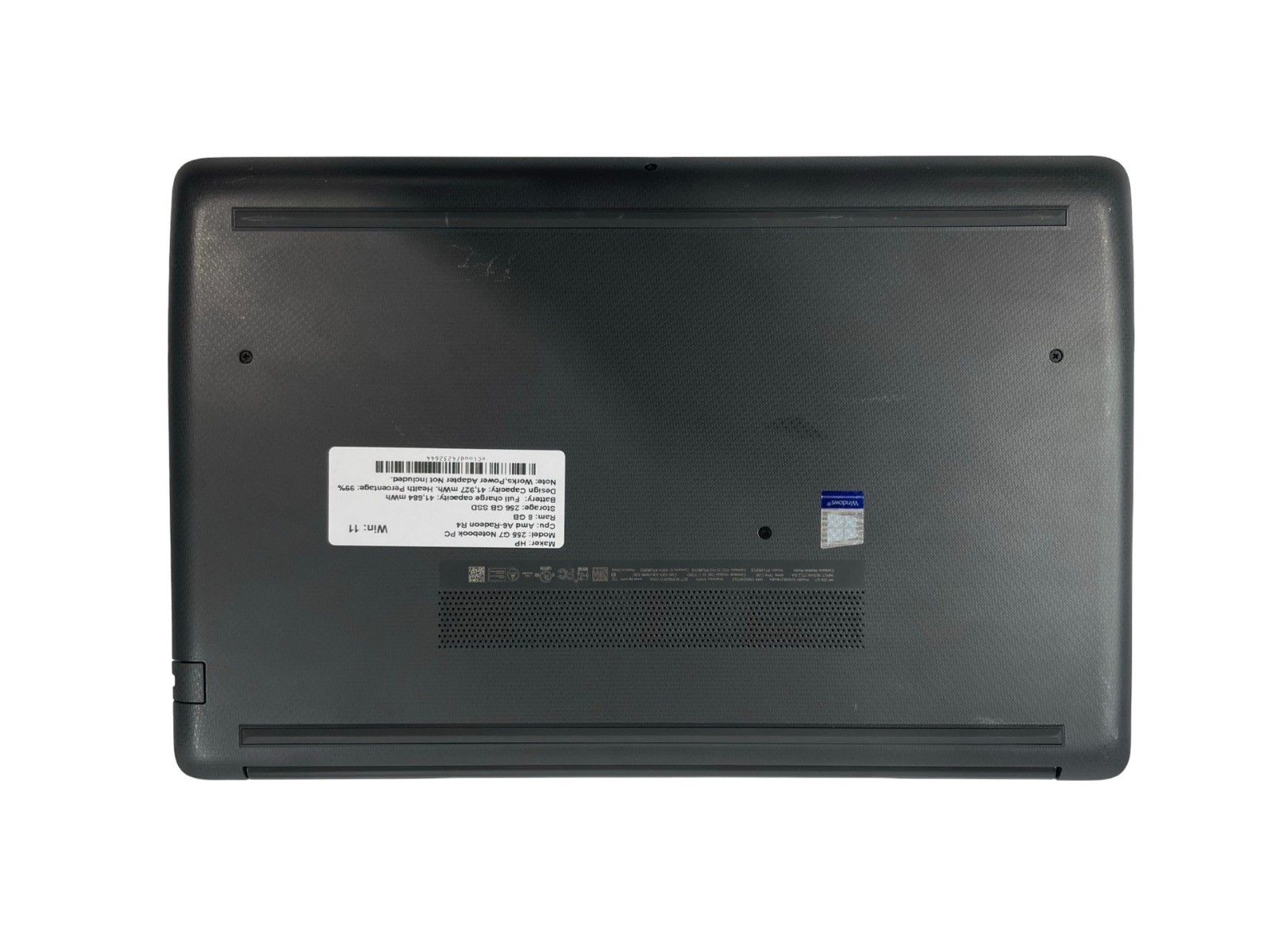 HP 255 G7 Nootbook PC AMD A6-Radeon R4 8GB RAM, 256 GB SSD Win. 11 – NO AC