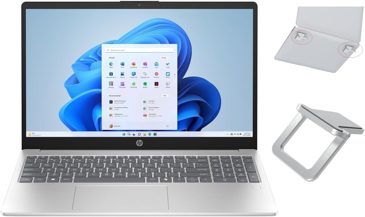 Portable 15.6-inch FHD IPS Laptop | Intel Core i3-N305 | 8GB RAM, Laptop Stand