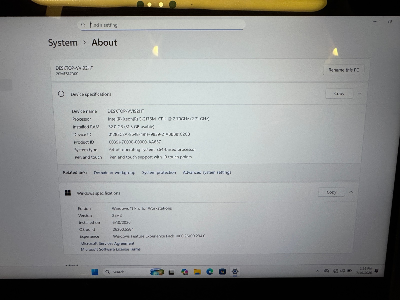 Lenovo ThinkPad P1 15.6” 4K Touch Xeon E-2176M 32GB ECC 512GB SSD NVIDIA P2000