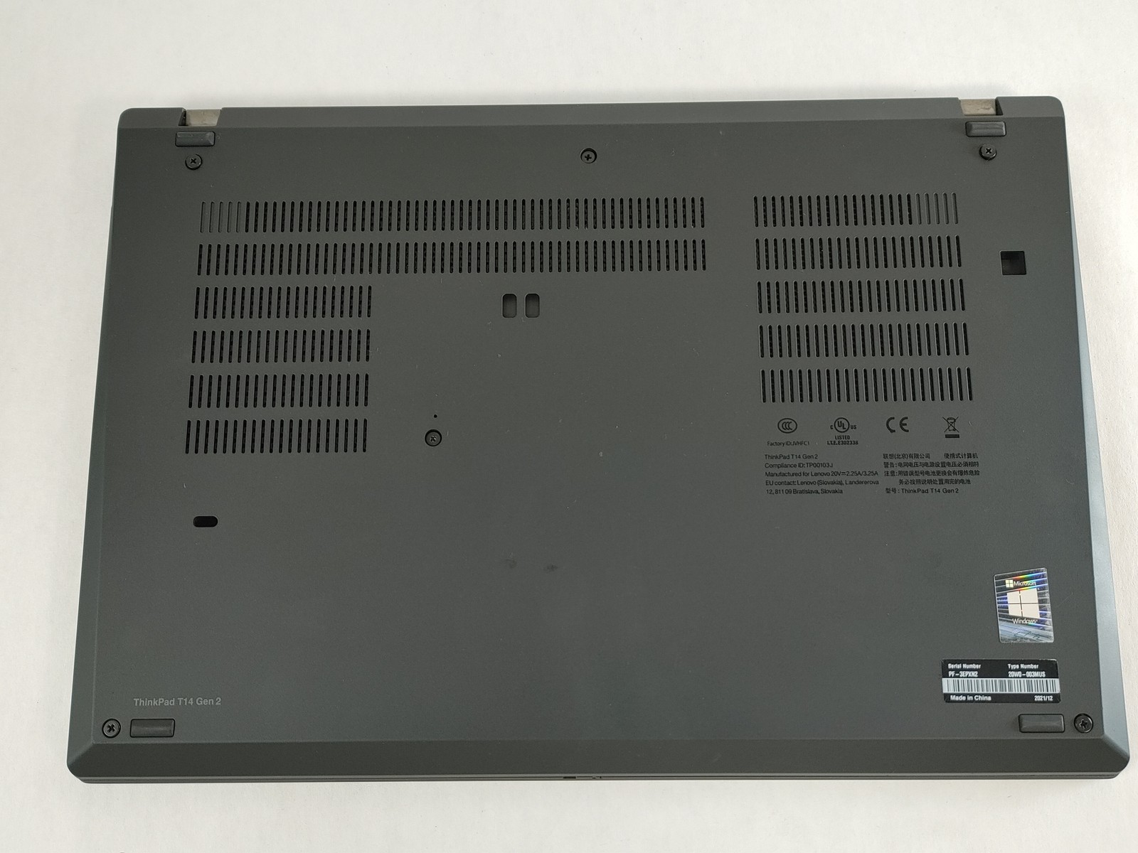 Lenovo ThinkPad T14 Gen 2 Core i7-1185G7 3.00 GHz 16 GB DDR4 256 GB NVMe Windows