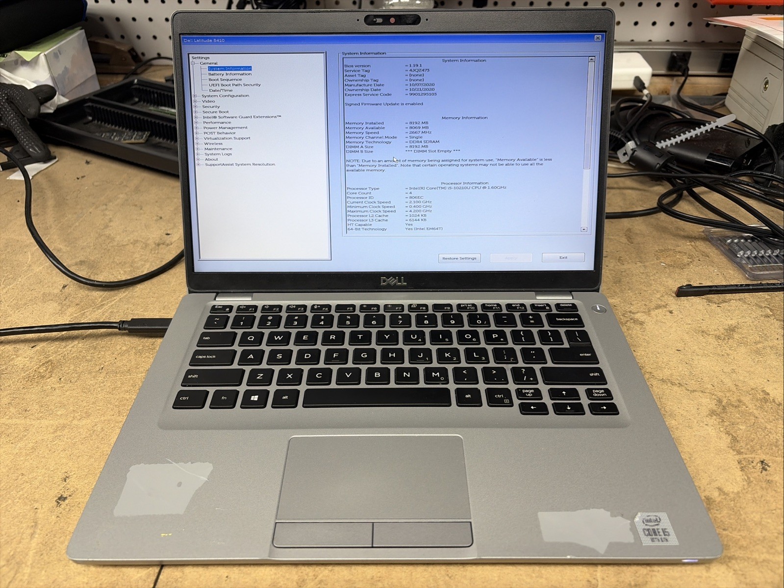 Dell Latitude 5410 14″ HD i5-10210U 8GB RAM OS/SSD