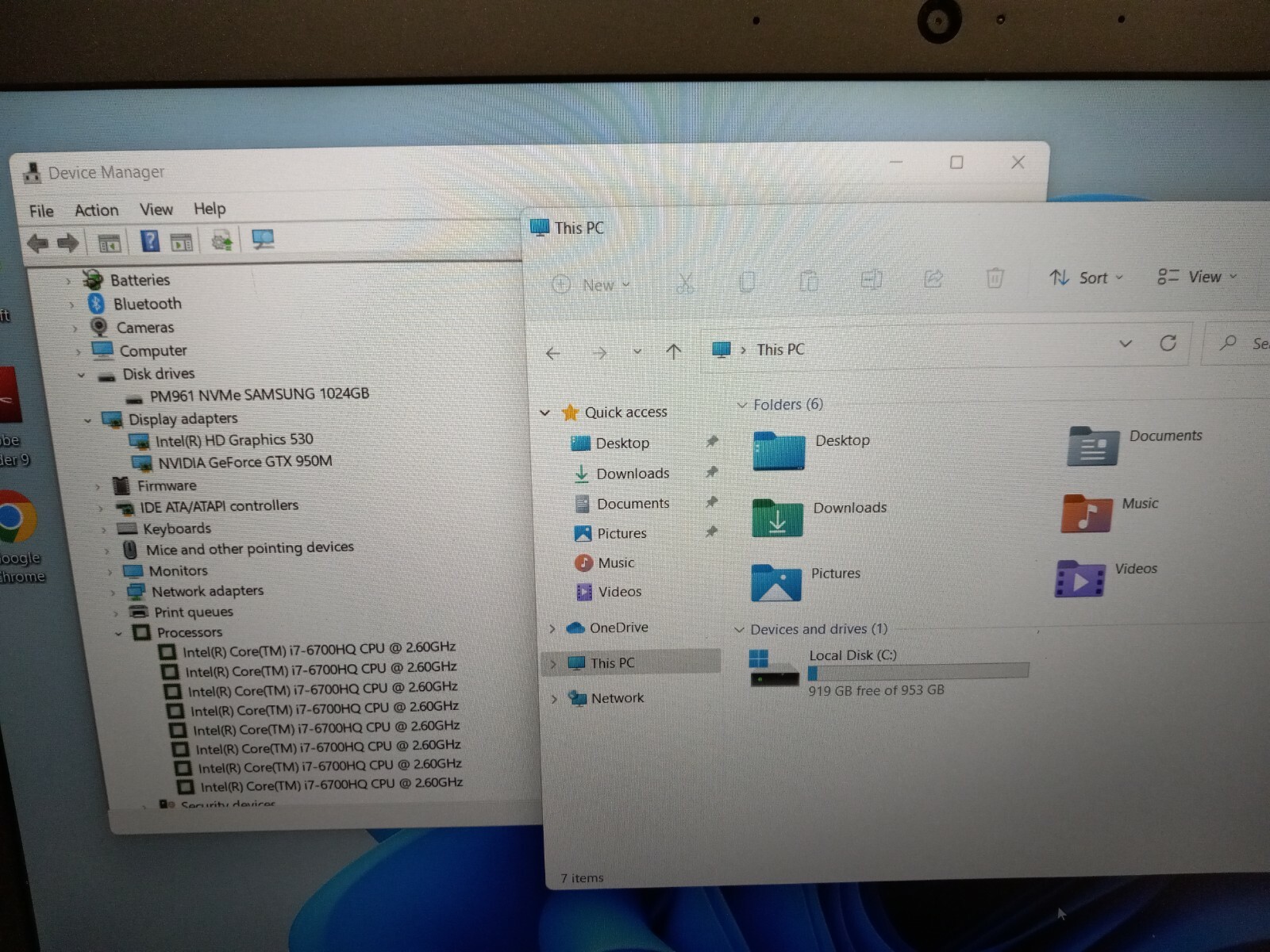 Lenovo 700-15ISK 15.6″ Intel-Core i7-6700HQ 16GB 1024GB SSD Win11 H NVIDIA 950M