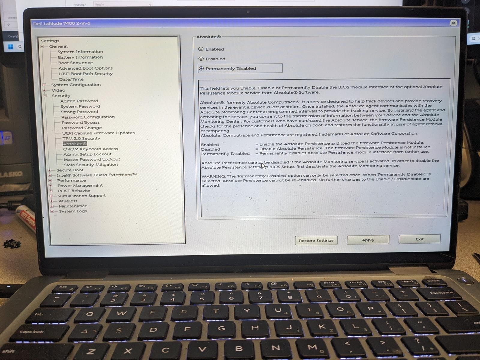 DELL LATITUDE 7400 2-IN-1 i5-8365U @ 1.6GHz, 16GB RAM, NO HDD/OS