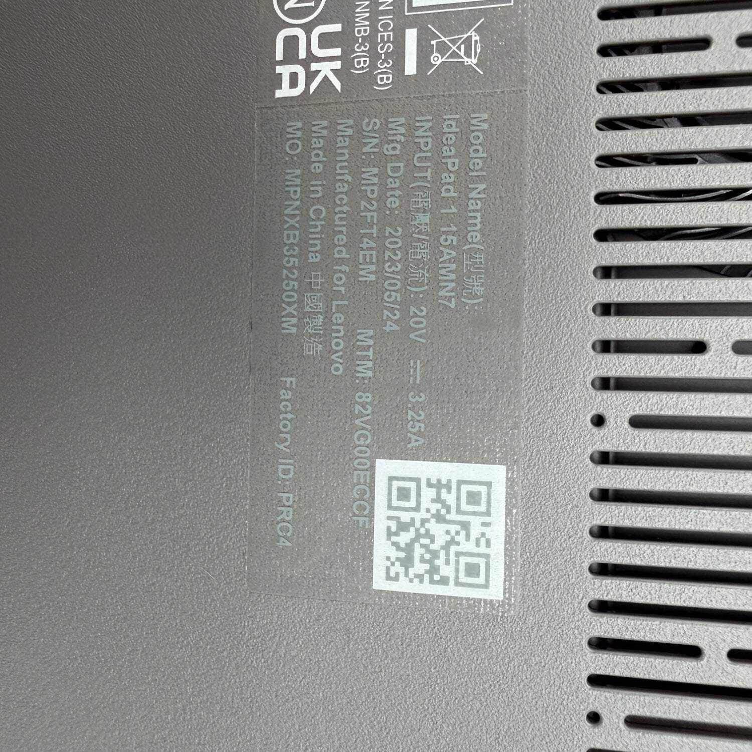 Lenovo IdeaPad 1 15AMN7 15.6″ AMD Athlon silver 7120u 2.4GHz 4GB RAM 128GB SSD