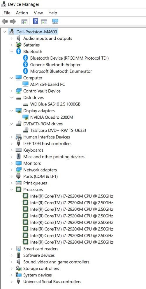 Dell Precision/M4600/15.6″LCD/CPU Quadi7-xtreme/1TB SSD/32GB RAM/2GB V.Card/B.T.