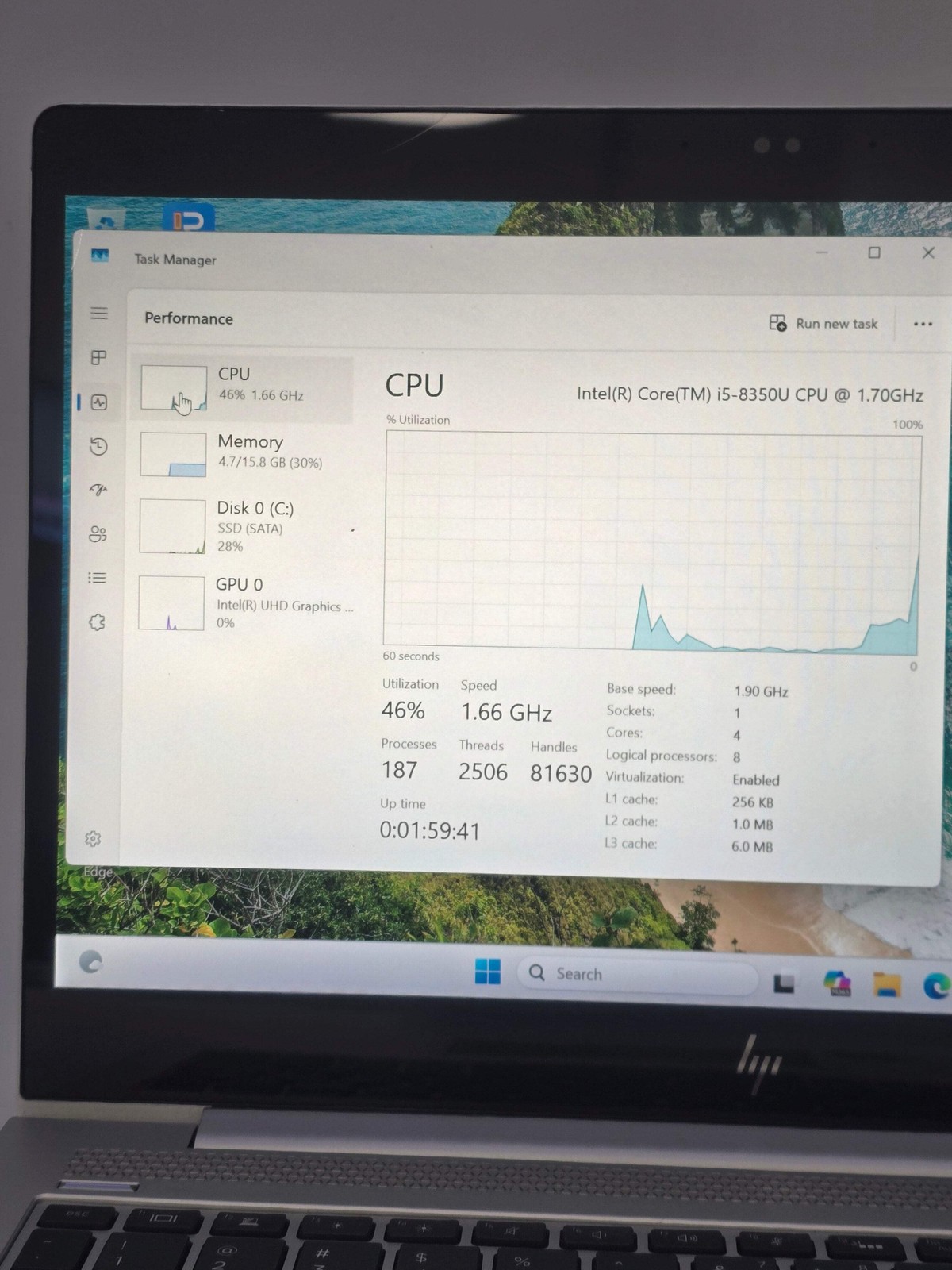 HP EliteBook 840 G5 14″ Laptop i5-8350U 16GB RAM 256GB SSD Cracked Screen Tested