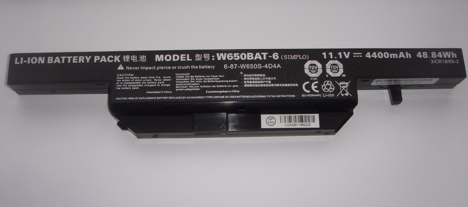Original Battery CLEVO W650BAT-6 Simplo 6-87-W650S-4D4A 3ICR18/65-2 Genuine