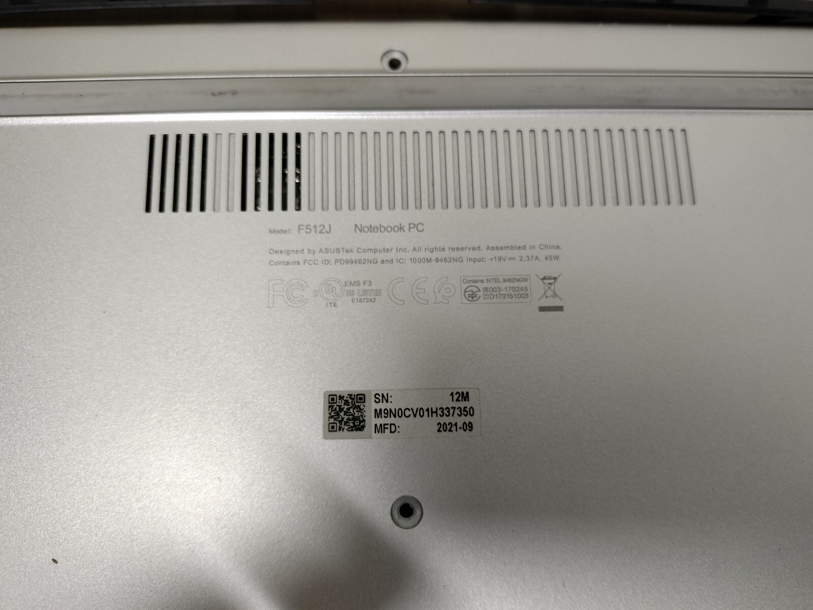 Asus VivoBook F512J 15.6″ | i5-1035G1 *NO POWER*SOLD AS-IS*READ DESCRIPTION*