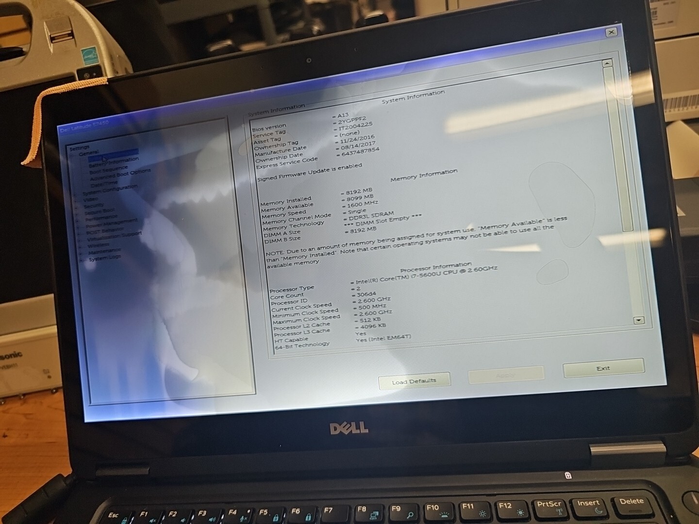 DELL Latitude E7450 14″ Intel Core i7-5600U 2.60GHz 8GB 256gb Bad Lcd Excel Batt
