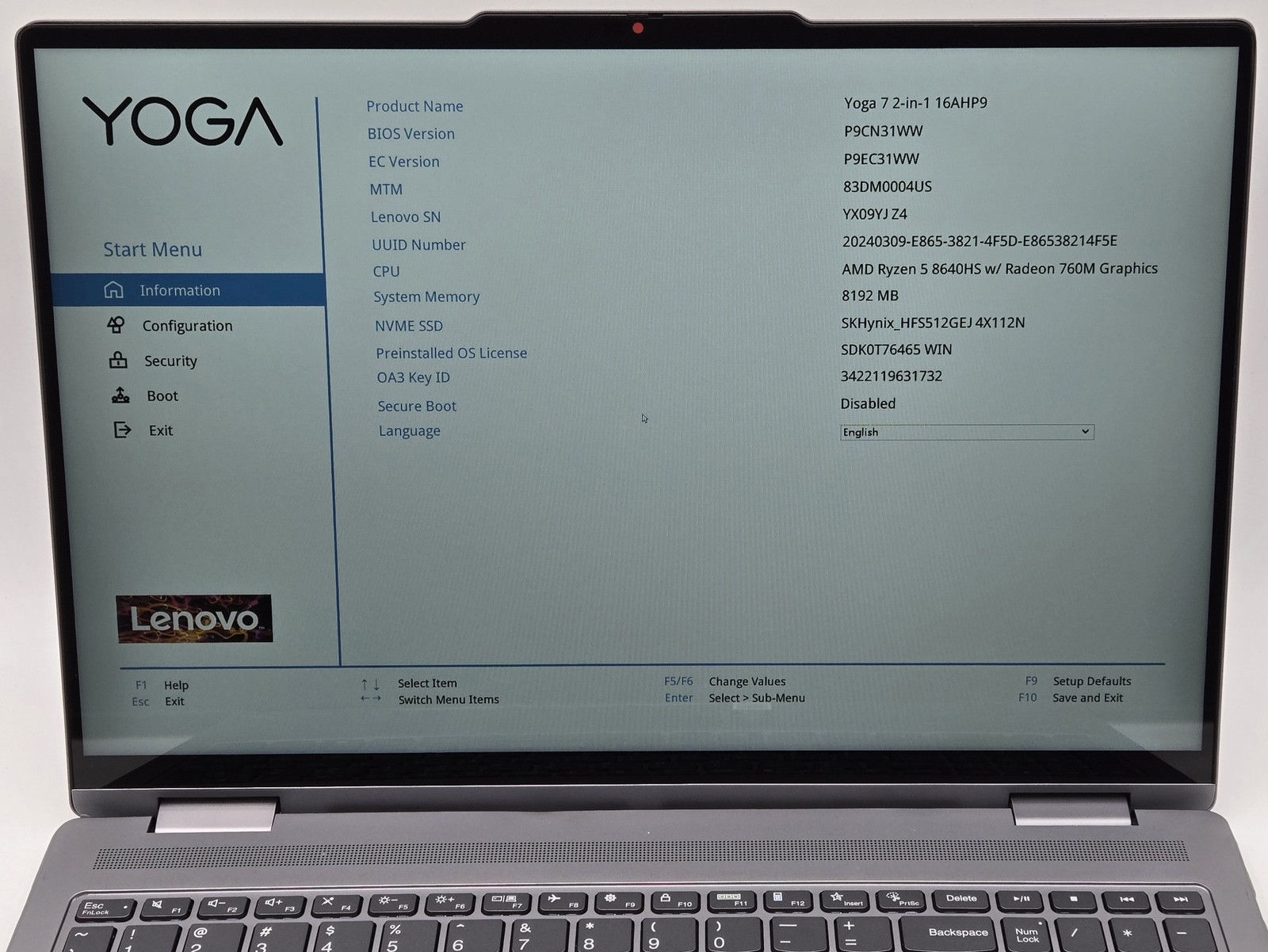 LENOVO Yoga 7 2-in-1 16AHP9 16″ FHD+ Touch RYZEN 5 8640HS 512GB 8GB W11 Backlit