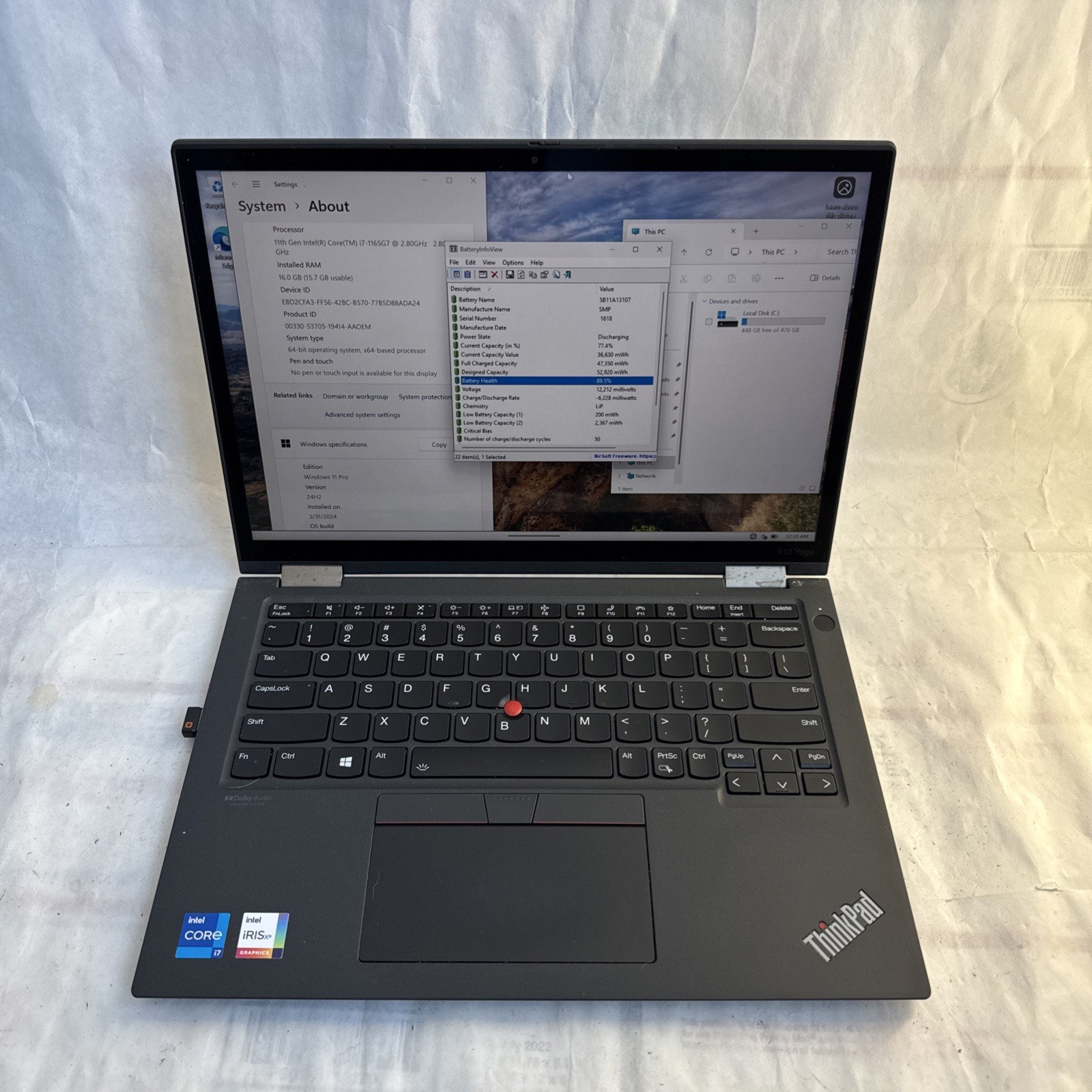 Lenovo ThinkPad X13 Yoga Gen 2 FHD Intel Core i7-1165G7 @2.80GHz 16GB 512GB SSD