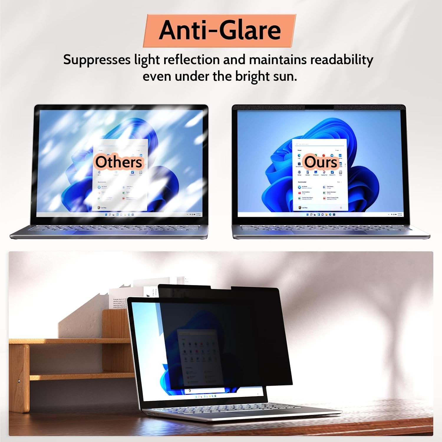 Magnetic Privacy Screen for 12.4 inch Microsoft Surface Laptop Go 3/2/1 Removabl