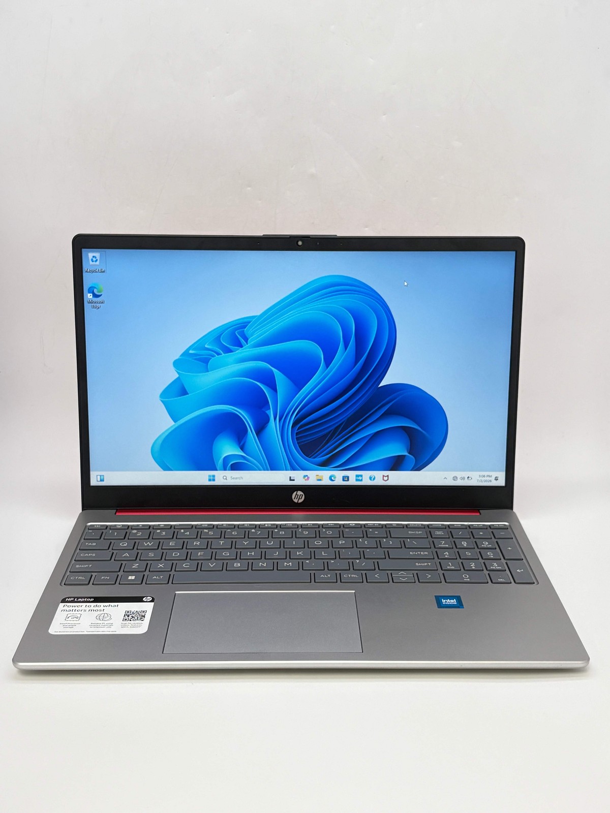 HP 15-fd0083wm 15.6-inch Intel N200 4GB RAM 128GB SSD Silver w/ Charger