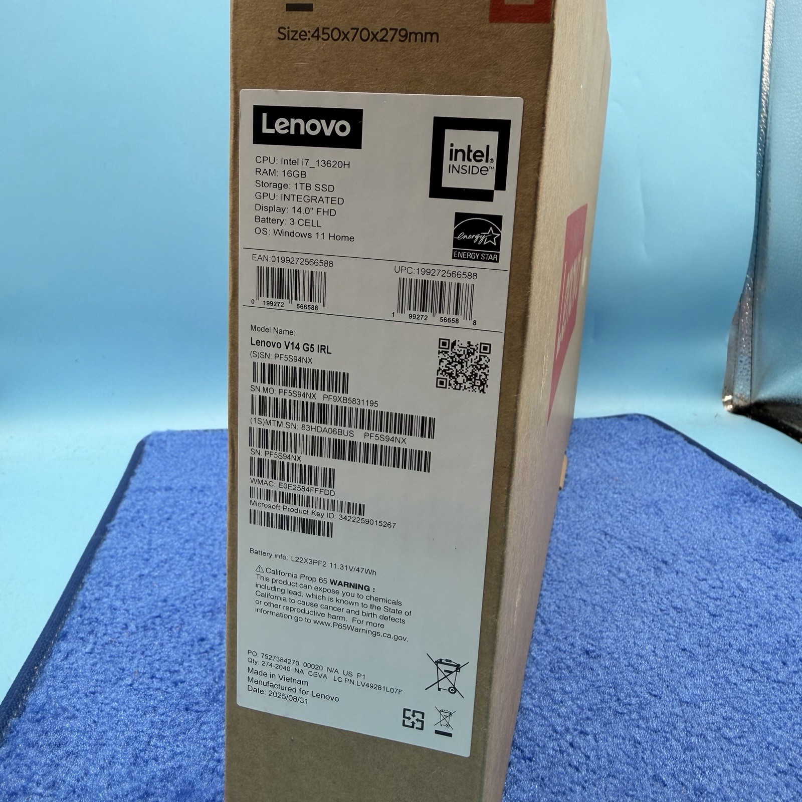 Lenovo V14 G5 IRL 14″ Laptop, Intel Core i7-13620H 2.4GHz, 16GB DDR5 RAM 1TB SSD