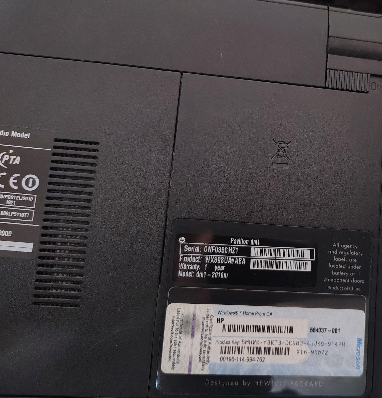 HP Mini Laptop Model WX898UA 1TB SSD 5GB ram Win.10 also Office 2024 activated