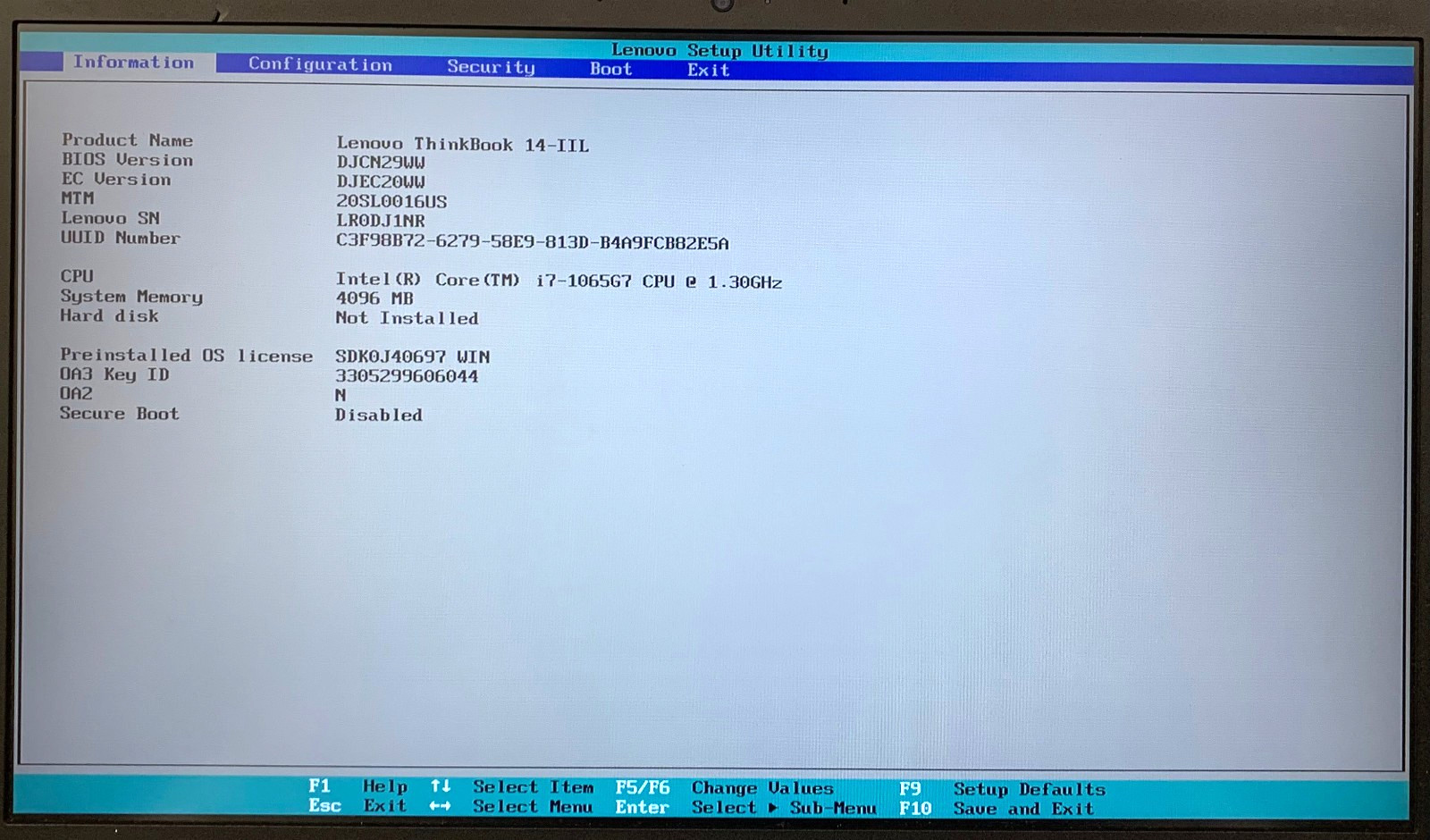 Lenovo ThinkBook 14-ITL 14″ Laptop i7-1065G7, No RAM/Storage, Boots to BIOS