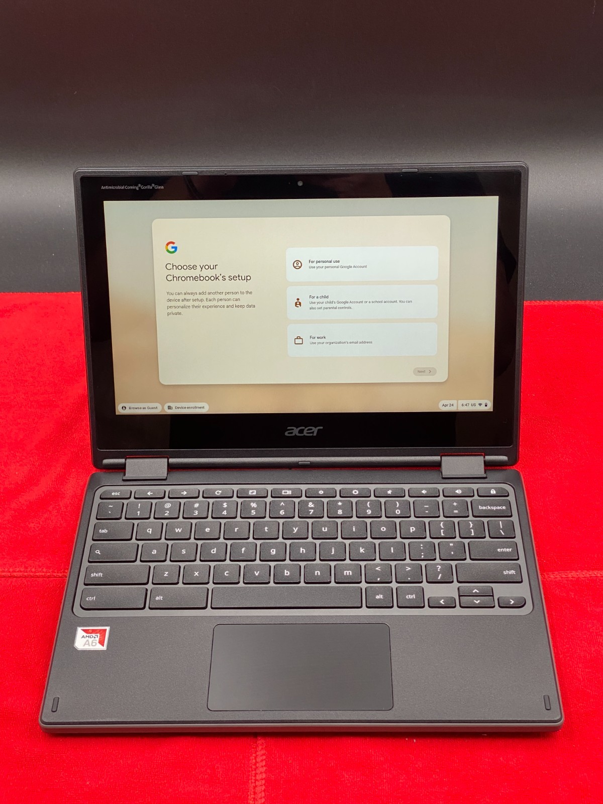 ACER CHROMEBOOK SPIN 311 R721T TOUCHSCREEN 11.6″ AMD A6 4GB RAM 32GBeMMC GRADE B