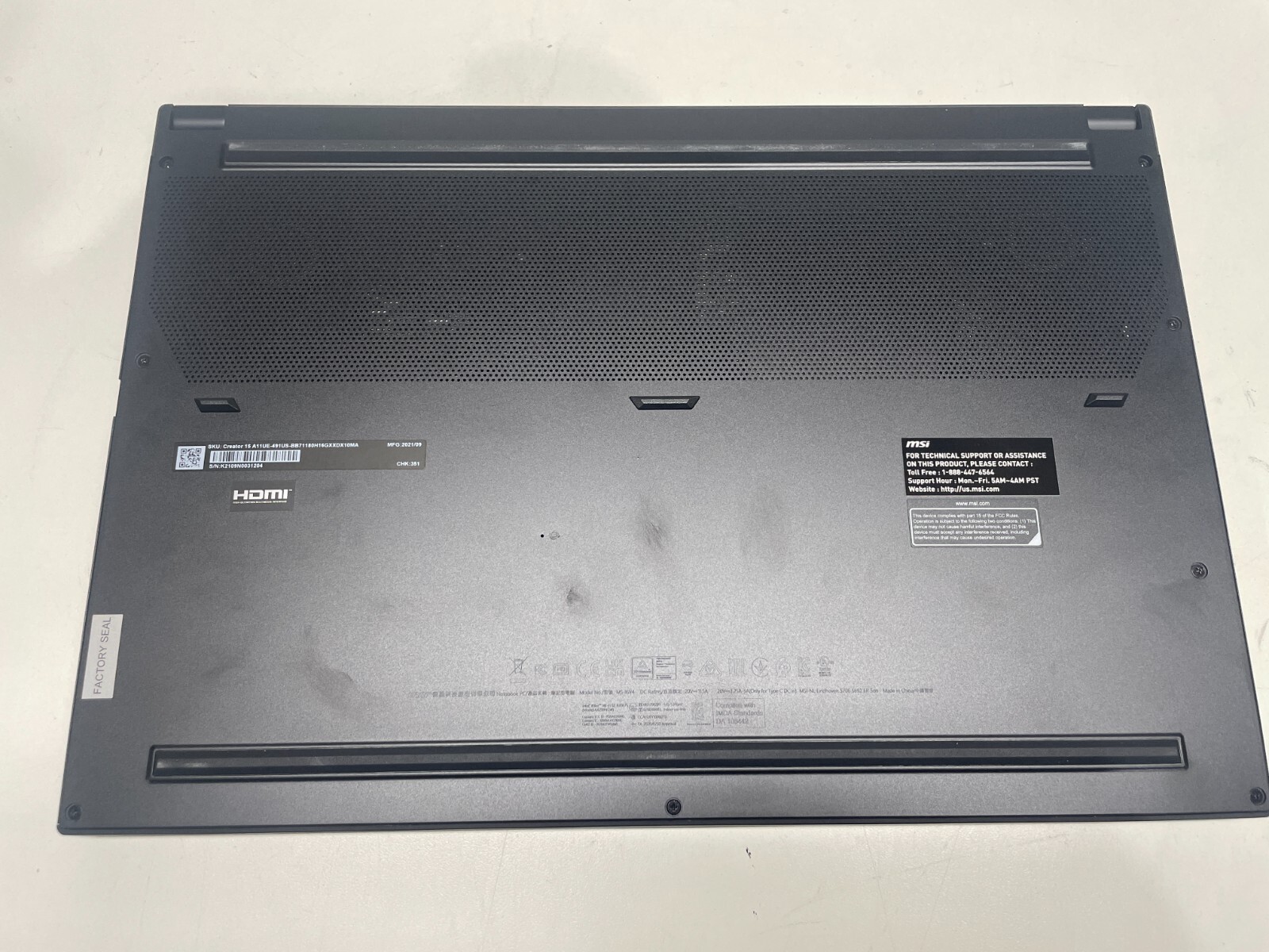 MSI Creator 15 Professional Laptop i7/16GB/512GB/RTX 3060