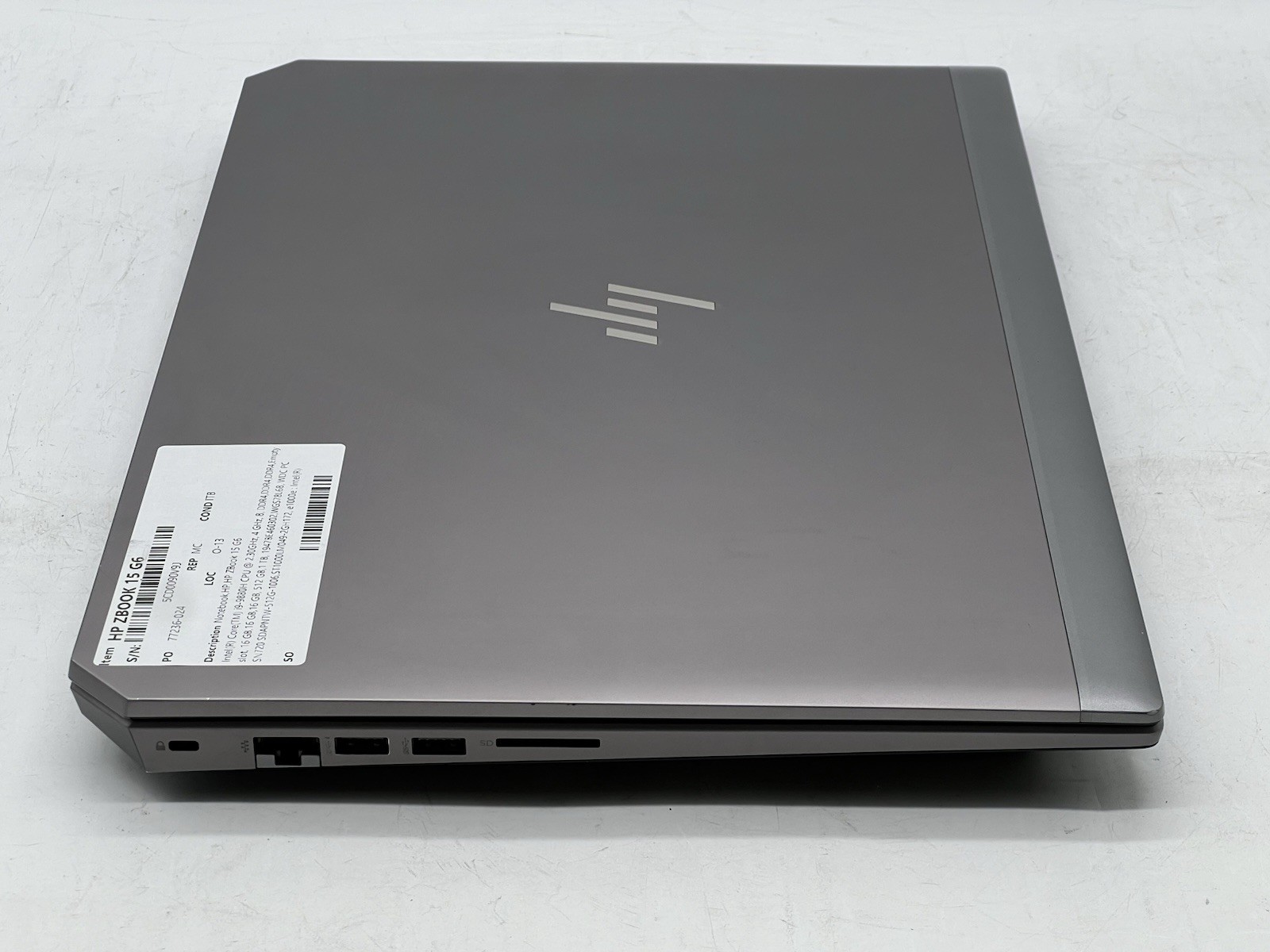 HP ZBook 15 G6, i9-9880H, @2.30GHz, 48GB RAM, 1TB HDD & 512GB NVMe-No OS/AC