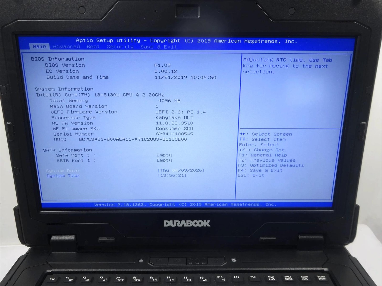 Lot of 5 DuraBook Z14i Rugged Laptop 14″ Core I3 -8130U 2.20GHz 4 GB No HD