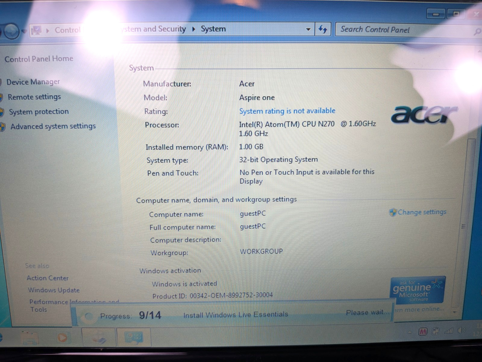 Acer Aspire One D250 Model No. KAV60 Blue Tested w/ Power Clean & Working In Box