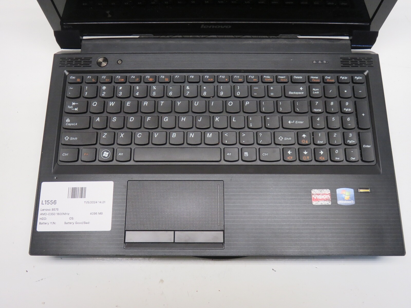 Lenovo B575 AMD-E350 1600MHz 4096 MB NO HDD No Batt