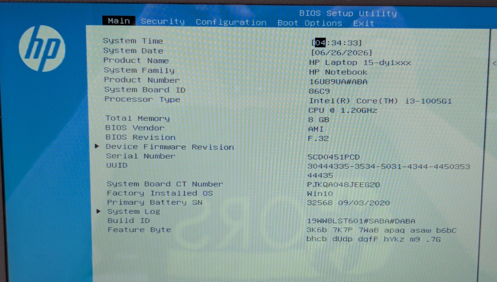 Incomplete HP Notebook 15-dy1032ms 15.6″ Laptop Intel i3-1005G1 1.20GHz 8GB RAM