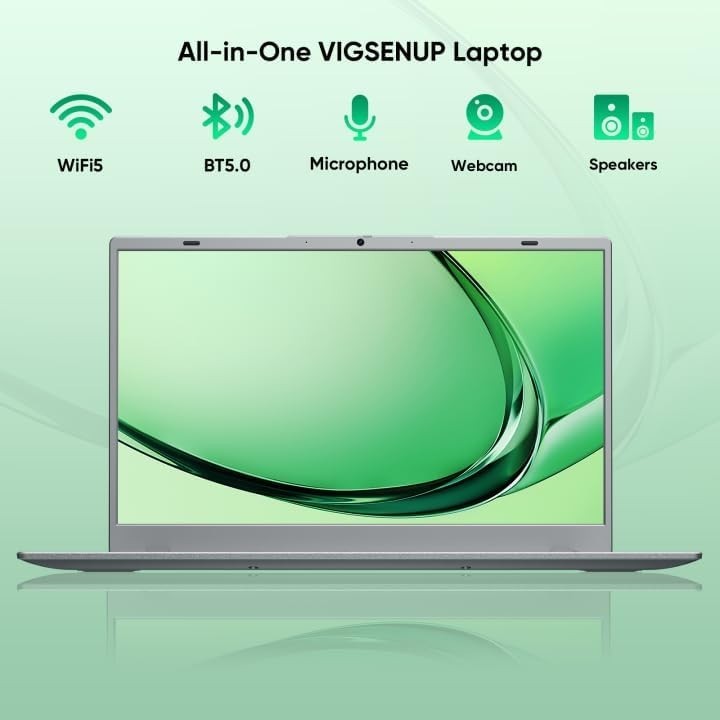 Stylish Silver 15.6″ Laptop – 1080p Display, 256GB SSD & WiFi 5 Connectivity
