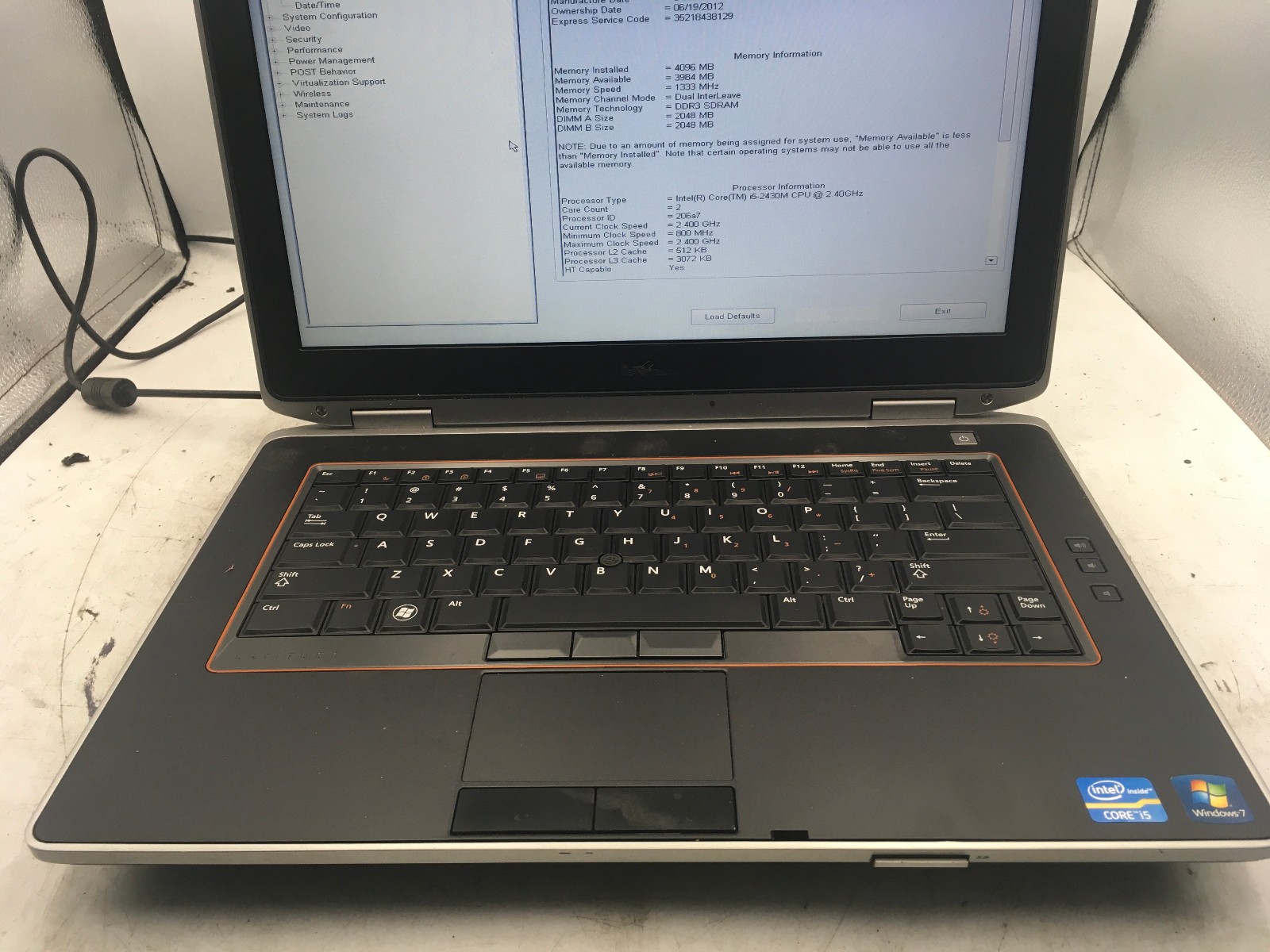 DELL LATITUDE E6420 – BOOTS TO BIOS – INTEL I5 2430M – 4GB RAM – READ DESC – BB!