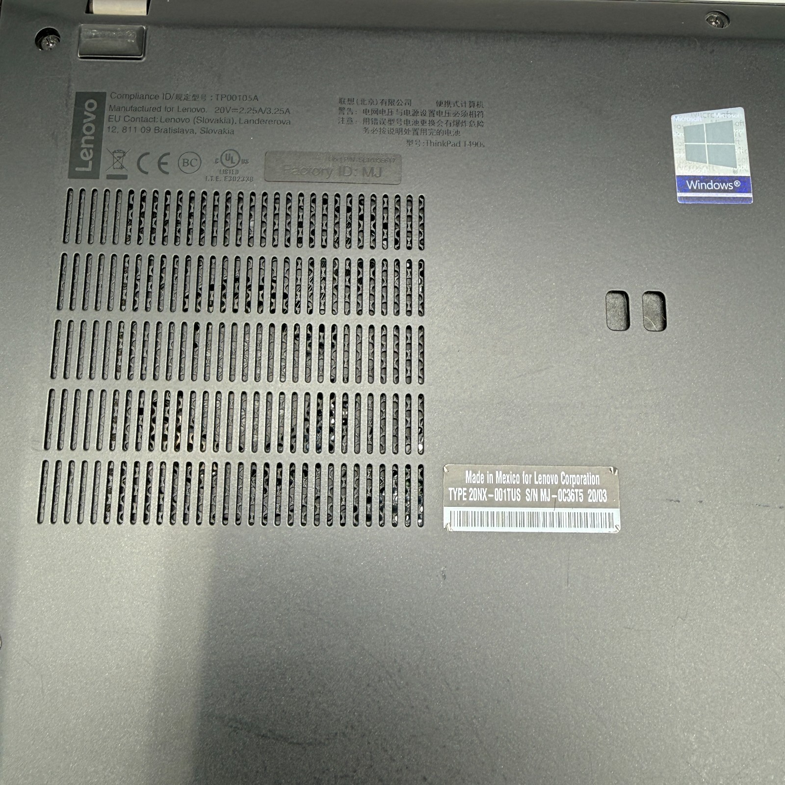 Lenovo ThinkPad T490s i5-8265U 16GB 256GB SSD Win11 Pro LTE Laptop Fingepr READ